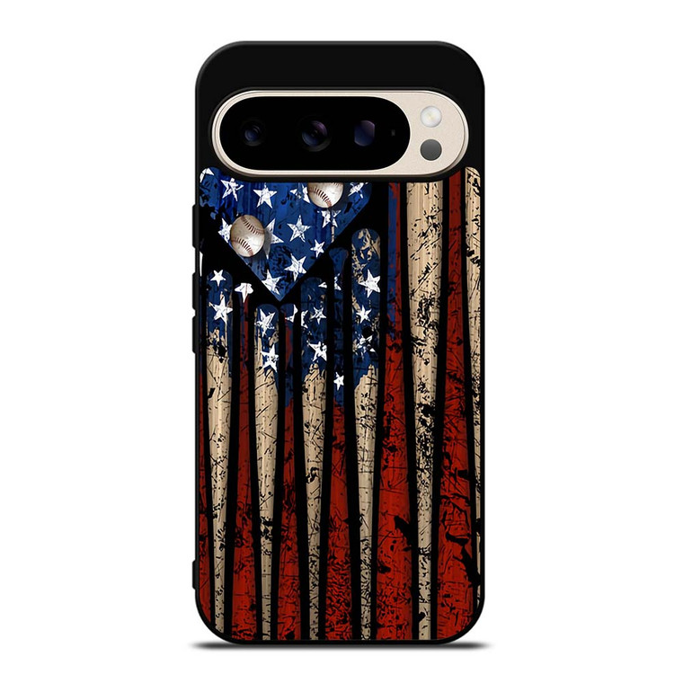 USA FLAG AMERICAN BASEBALL Google Pixel 9 Pro Case Cover