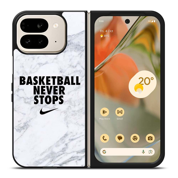 BASKETBALL NEVER STOPS MARBLE Google Pixel 9 Pro Fold Case Cover