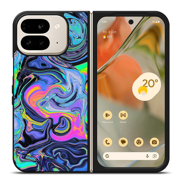 BLUE LIQUID CHROME Google Pixel 9 Pro Fold Case Cover