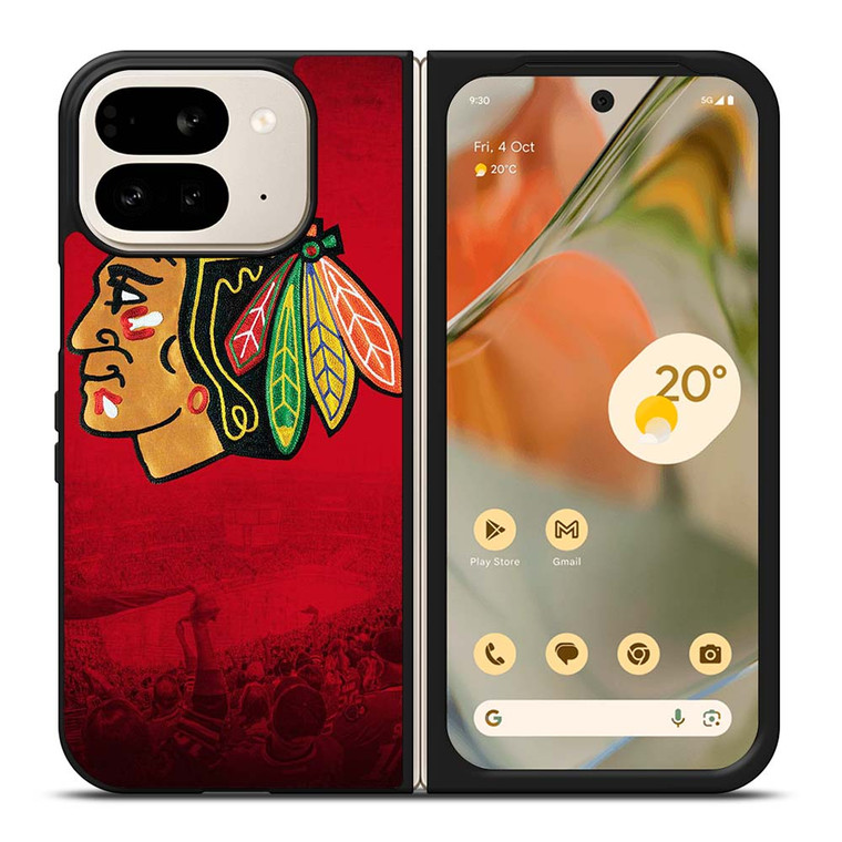 CHICAGO BLACKHAWKS NHL ICON Google Pixel 9 Pro Fold Case Cover