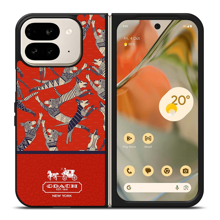COACH NEW YORK DOG PARTY Google Pixel 9 Pro Fold Case Cover