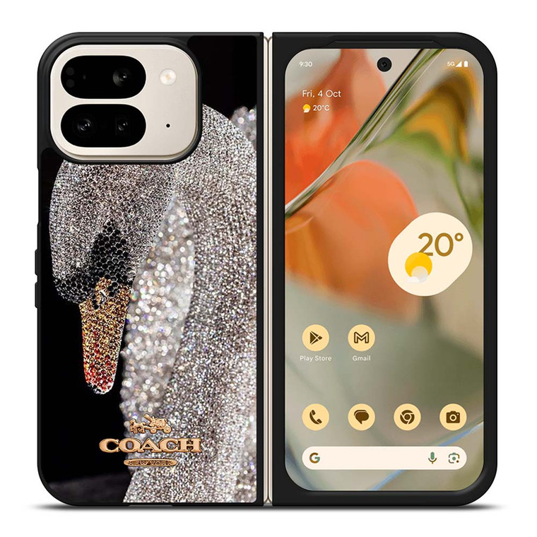 COACH NEW YORK LOGO DIAMOND SWAN Google Pixel 9 Pro Fold Case Cover