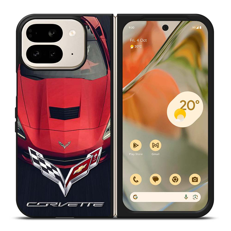 CORVETTE CAR RED LOGO Google Pixel 9 Pro Fold Case Cover