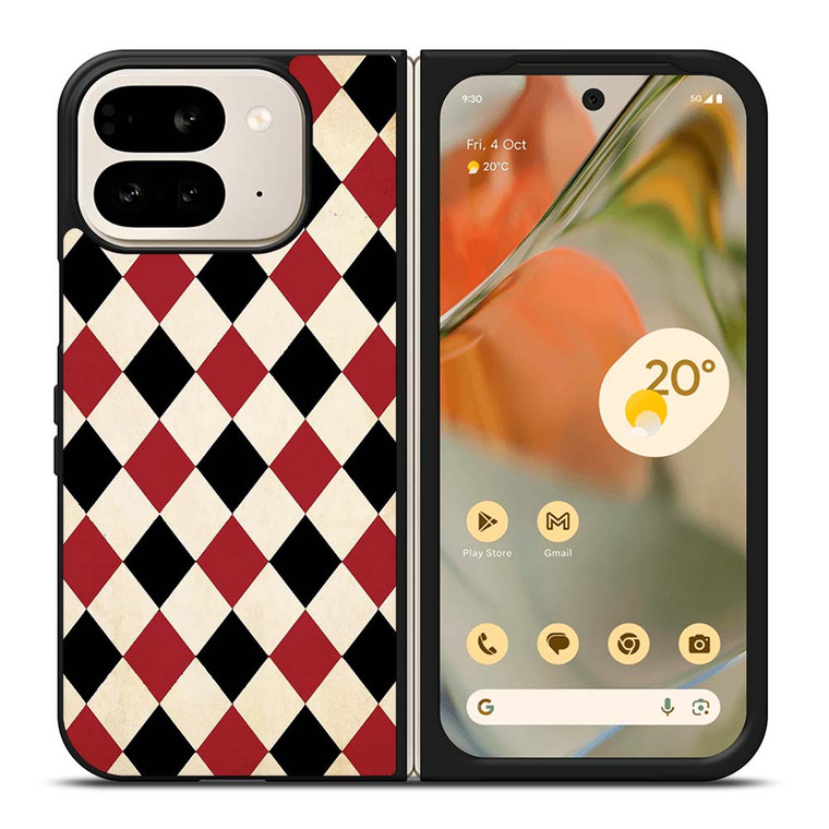 DIAMOND RED BACK PATTERN Google Pixel 9 Pro Fold Case Cover