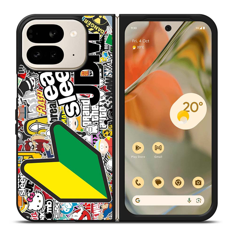 EAT SLEEP JDM STICKER BOMB Google Pixel 9 Pro Fold Case Cover