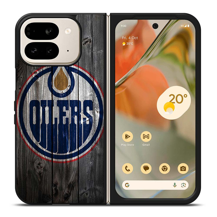 EDMONTON OILERS WOODEN LOGO Google Pixel 9 Pro Fold Case Cover