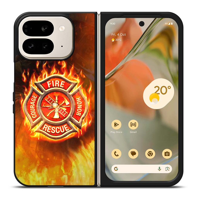 FIREFIGHTER FIREMAN FIRE LOGO Google Pixel 9 Pro Fold Case Cover