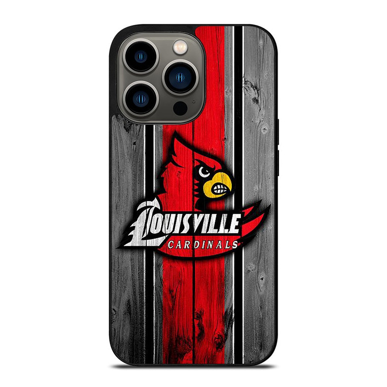 UNIVERSITY OF LOUISVILLE WOODEN LOGO iPhone 13 Pro Case Cover