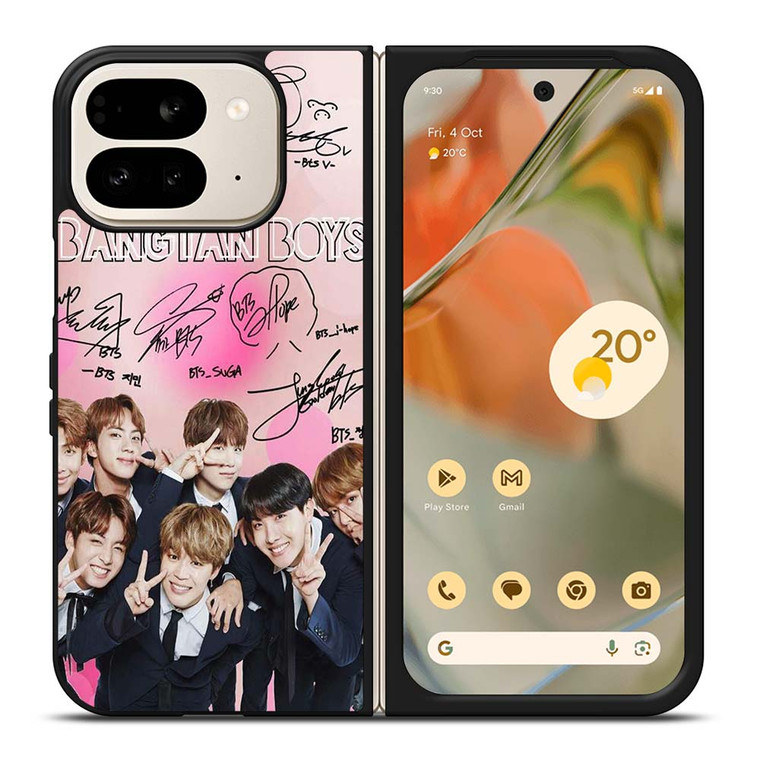 KPOP BTS LOVE PINK SIGNATURE Google Pixel 9 Pro Fold Case Cover