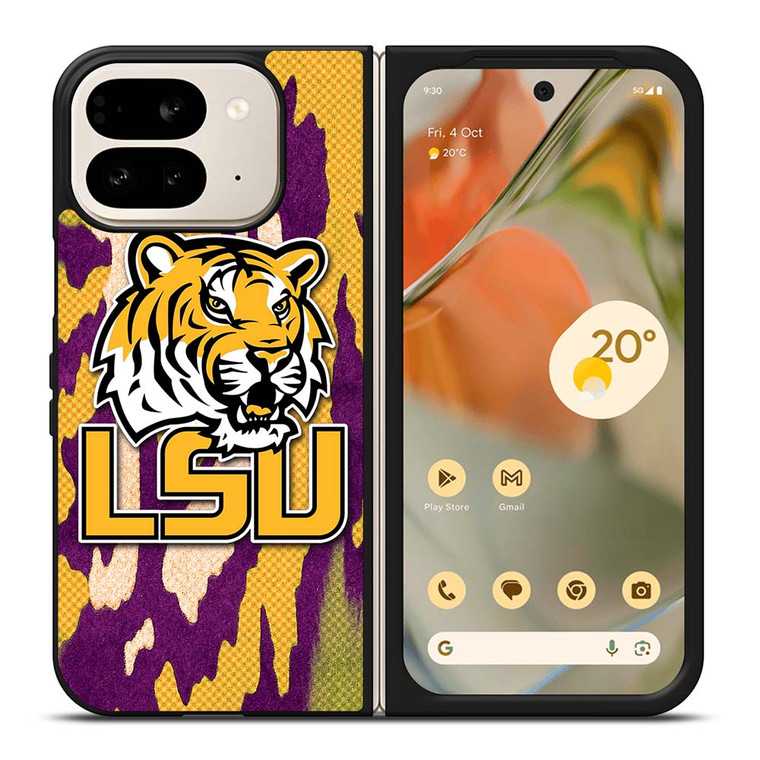 LSU TIGERS FOOTBALL HALFTONE Google Pixel 9 Pro Fold Case Cover