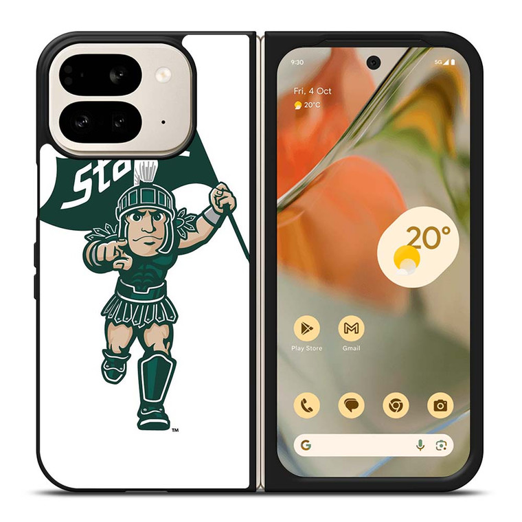 MICHIGAN STATE SPARTANS LOGO FOOTBALL MASCOT Google Pixel 9 Pro Fold Case Cover