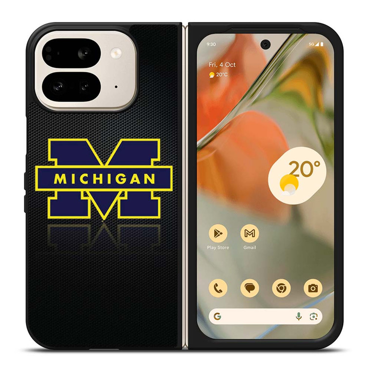 MICHIGAN WOLVERINES METAL LOGO Google Pixel 9 Pro Fold Case Cover
