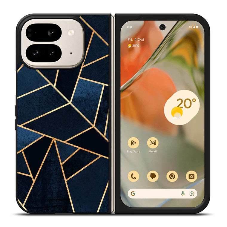 NAVY STONE CERAMIC ABSTRACT Google Pixel 9 Pro Fold Case Cover