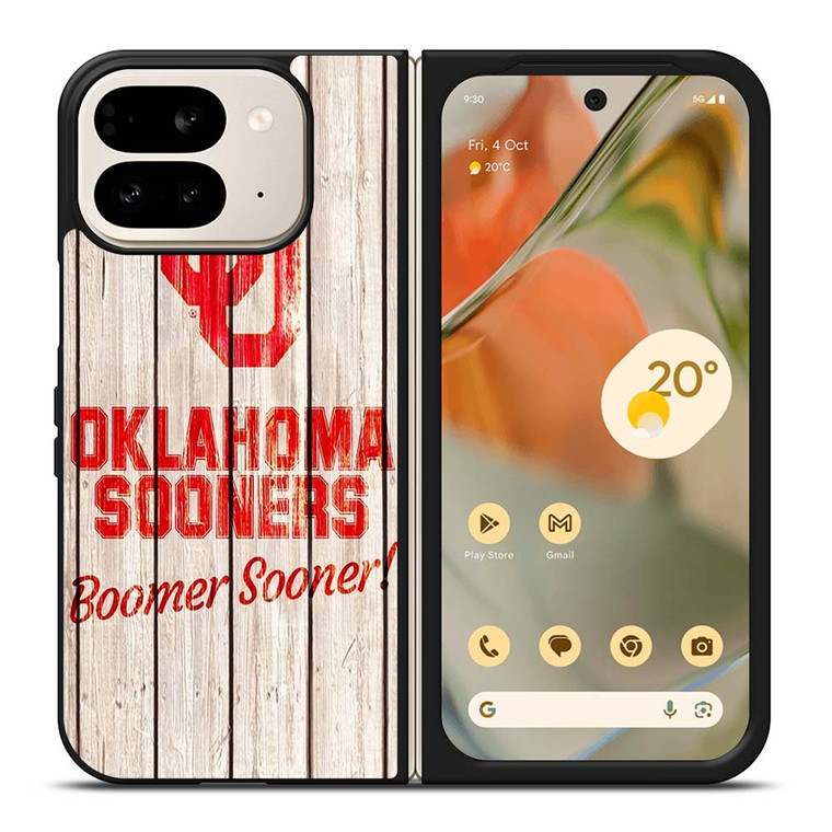 OKLAHOMA SOONERS WOODEN LOGO Google Pixel 9 Pro Fold Case Cover