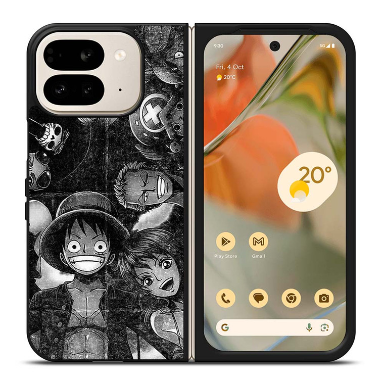 ONE PIECE BLACK WHITE GRUNGE ALL Google Pixel 9 Pro Fold Case Cover