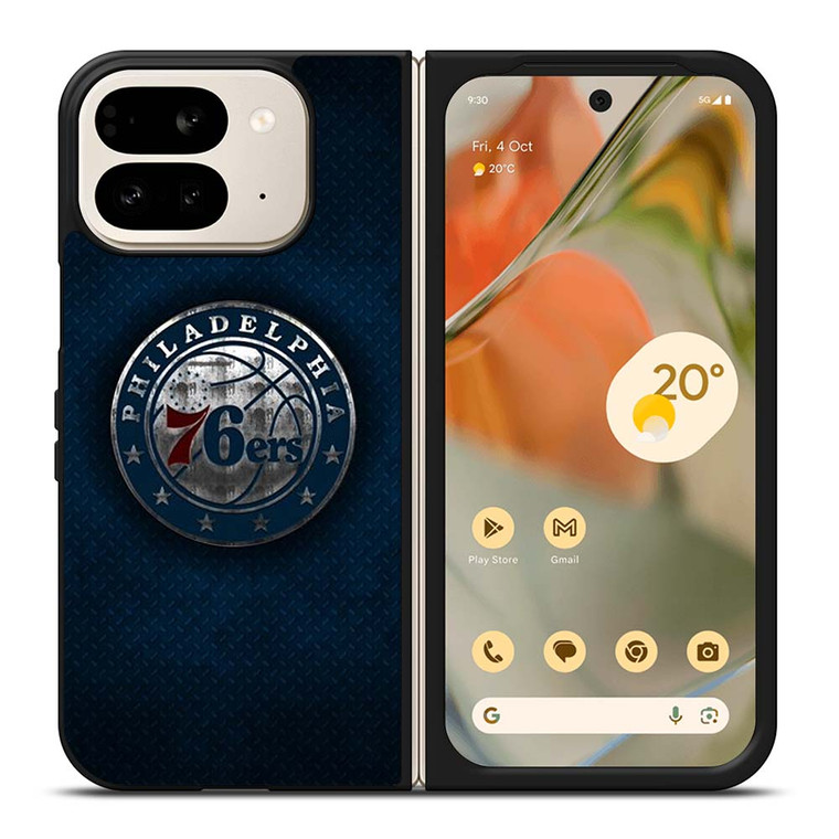 PHILADELPHIA 76ERS METAL LOGO Google Pixel 9 Pro Fold Case Cover