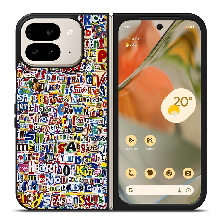 RETRO ALPHABET COLLAGE Google Pixel 9 Pro Fold Case Cover