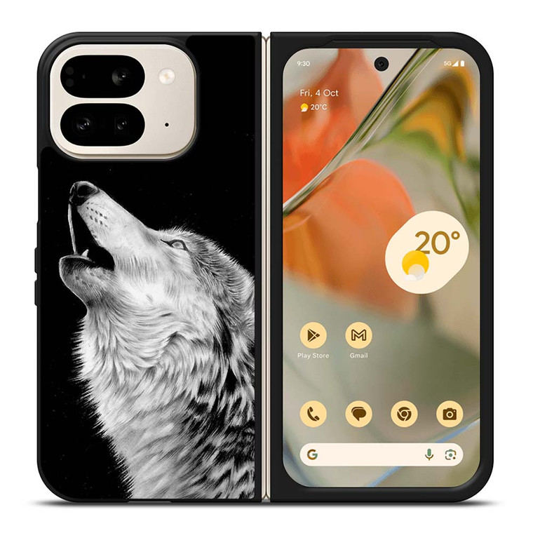 ROAR WHITE WOLF Google Pixel 9 Pro Fold Case Cover