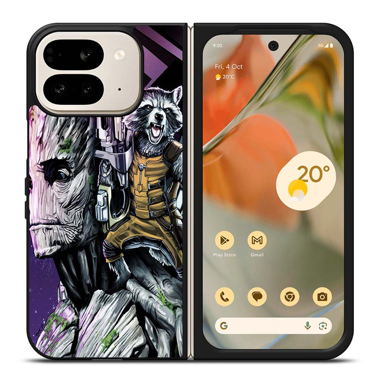 ROCKET RACCOON AND GROOT MARVEL Google Pixel 9 Pro Fold Case Cover