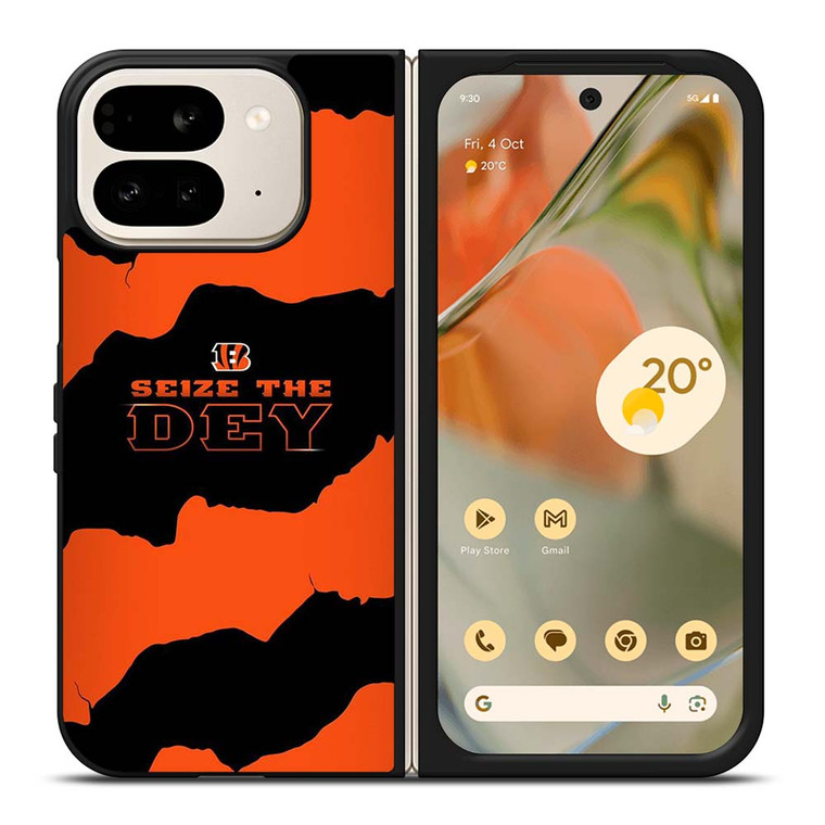 SEIZE THE DEY CINCINNATI BENGALS LOGO FOOTBALL TEAM Google Pixel 9 Pro Fold Case Cover