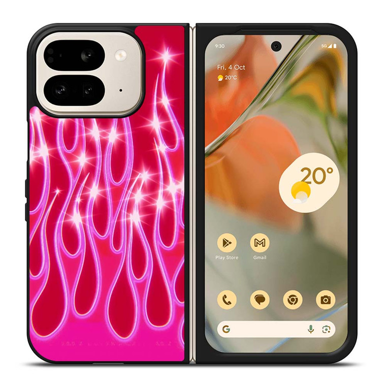 SNINY PINK FLAMES Google Pixel 9 Pro Fold Case Cover
