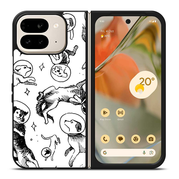SPACE DOG WHITE PATTERN Google Pixel 9 Pro Fold Case Cover