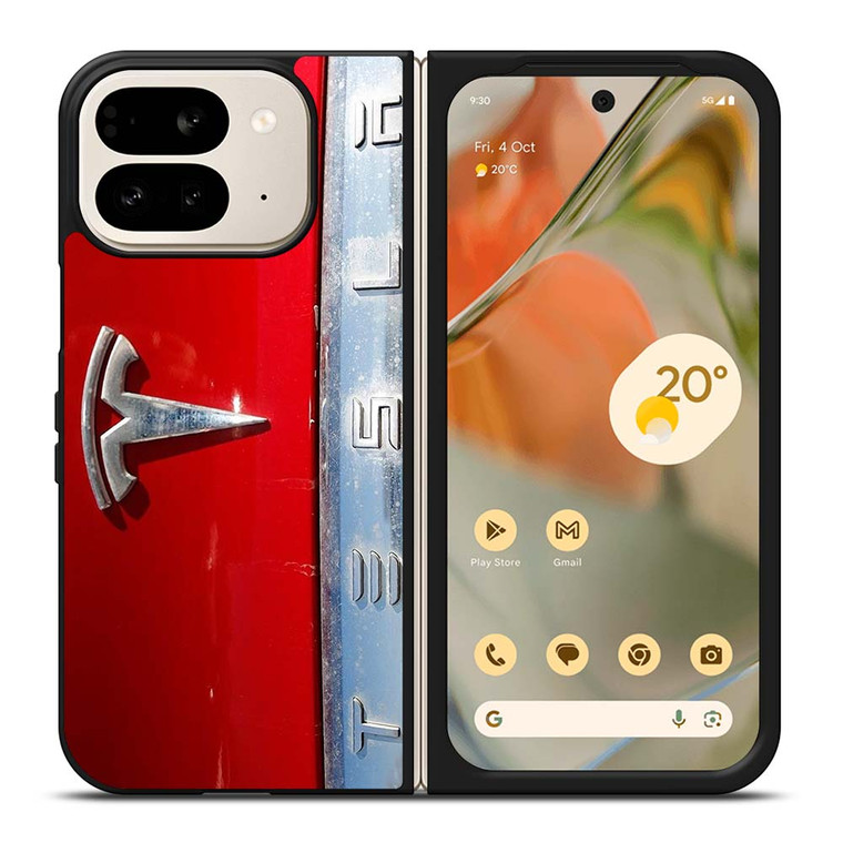 TESLA METAL EMBLEM Google Pixel 9 Pro Fold Case Cover
