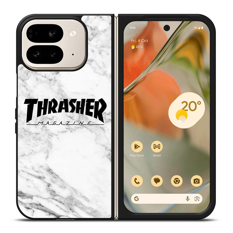 THRASHER SKATEBOARD MAGAZINE LOGO MARBLE Google Pixel 9 Pro Fold Case Cover