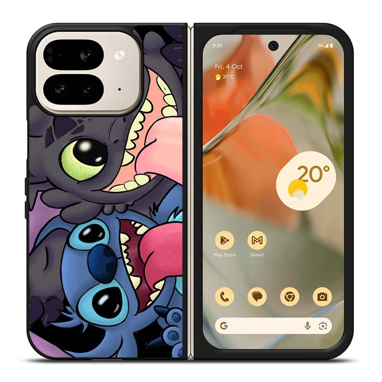 TOOTHLESS AND STITCH CARTOON Google Pixel 9 Pro Fold Case Cover