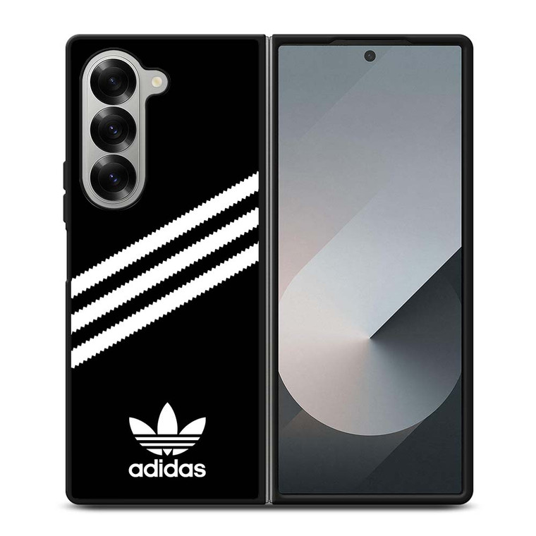 ADIDAS ORIGINALS STRIPES BLACK WHITE Samsung Galaxy Z Fold 6 Case Cover