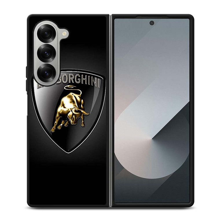 BLACK LAMBORGHINI LOGO Samsung Galaxy Z Fold 6 Case Cover