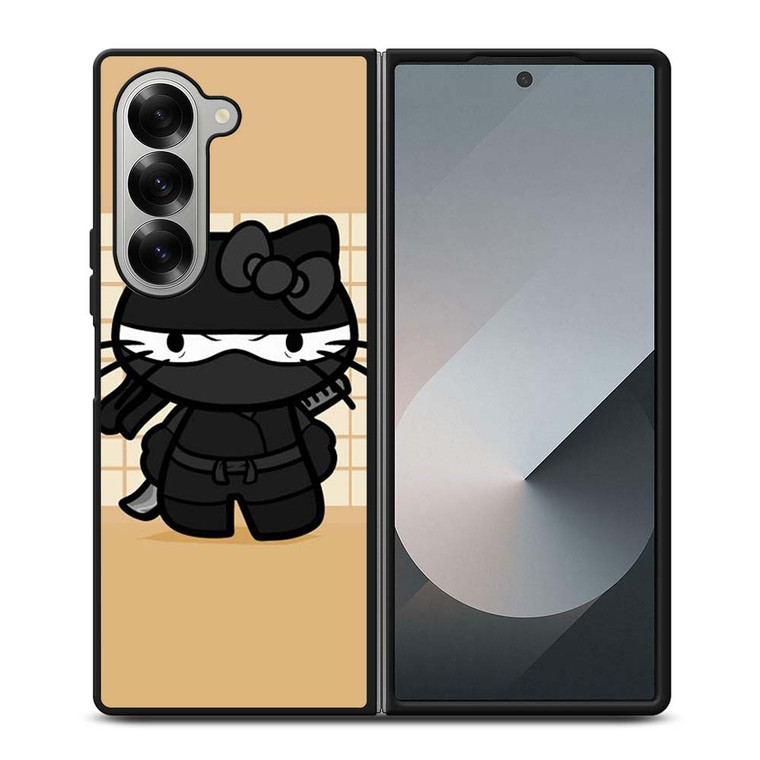 BLACK NINJA HELLO KITTY NINJA Samsung Galaxy Z Fold 6 Case Cover