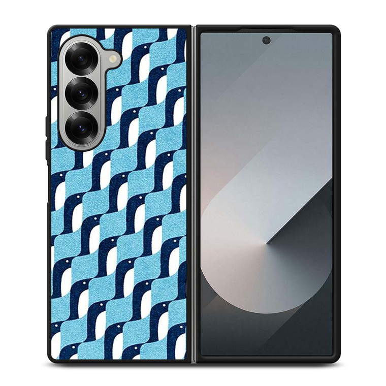 BLUE PENGUINS PATTERN Samsung Galaxy Z Fold 6 Case Cover