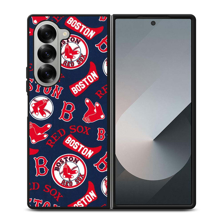BOSTON RED SOX BASEBALL PATTERN Samsung Galaxy Z Fold 6 Case Cover