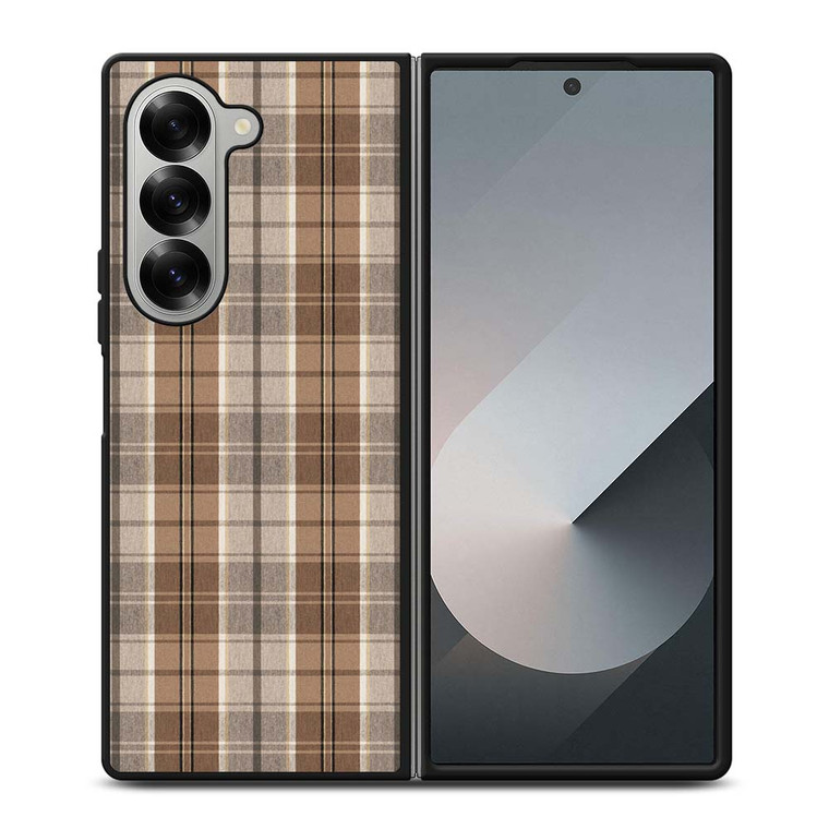BROWN PLAID PATTERN Samsung Galaxy Z Fold 6 Case Cover