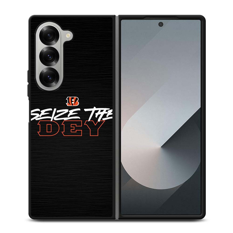 CINCINNATI BENGALS LOGO FOOTBALL TEAM SEIZE THE DEY Samsung Galaxy Z Fold 6 Case Cover