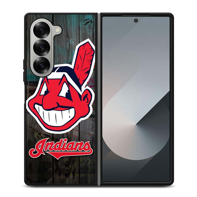 CLEVELAND INDIANS WOODEN LOGO Samsung Galaxy Z Fold 6 Case Cover