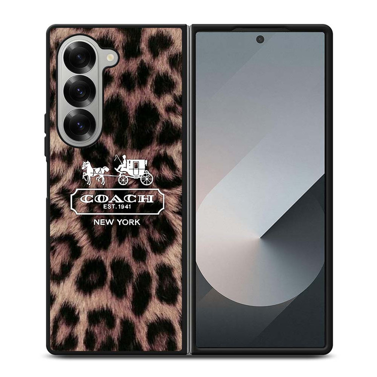COACH NEW YORK LEOPARD Samsung Galaxy Z Fold 6 Case Cover