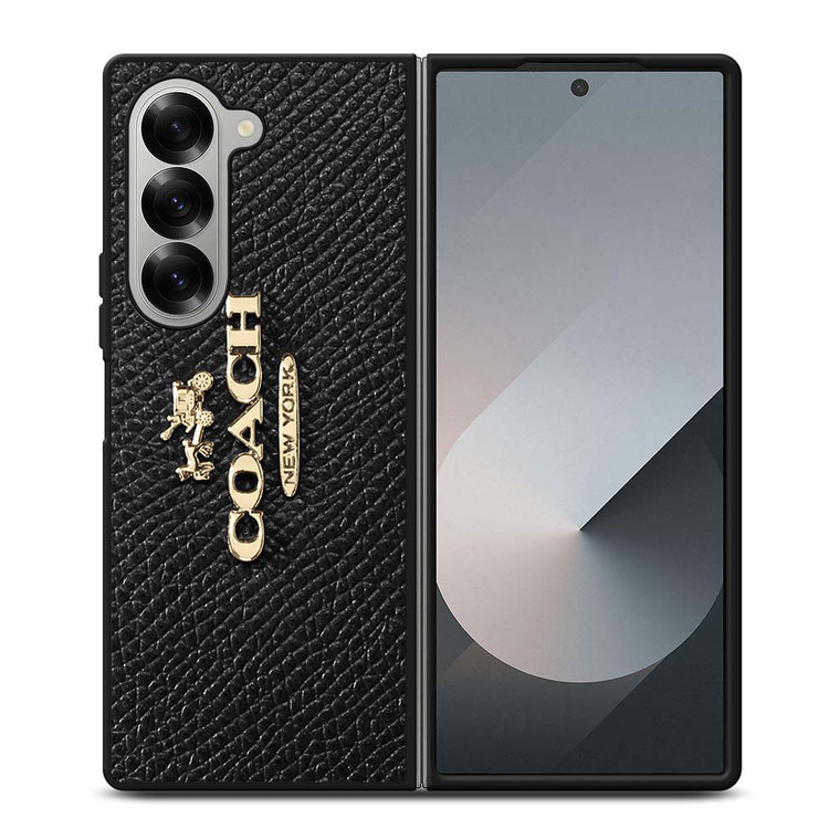 COACH NEW YORK LOGO ON BLACK WALLET Samsung Galaxy Z Fold 6 Case Cover