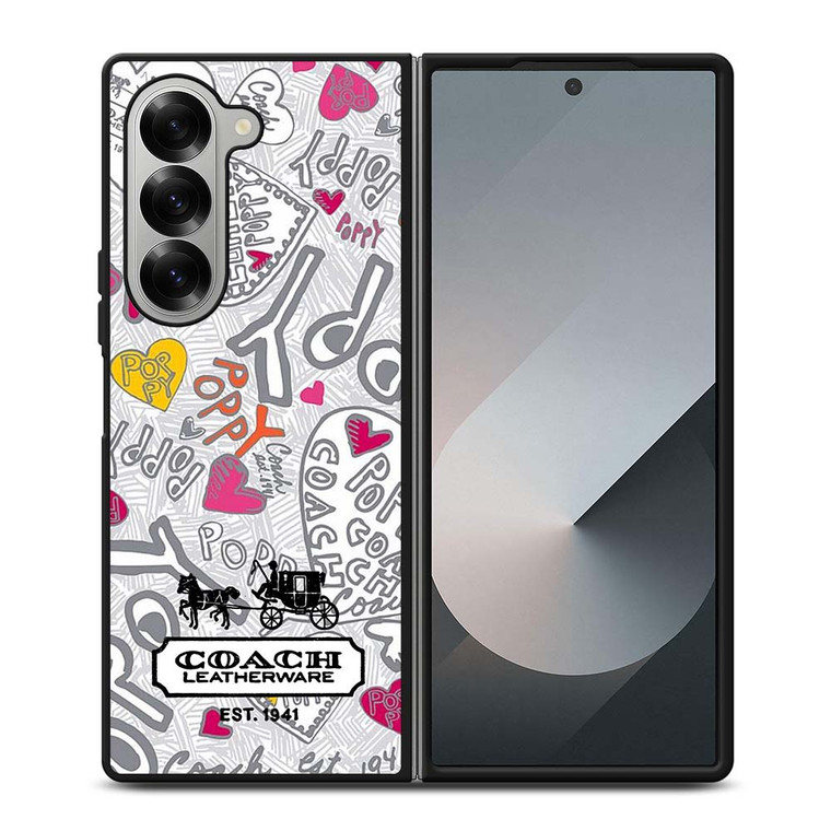 COACH NEW YORK LOGO POPPY COLORFUL Samsung Galaxy Z Fold 6 Case Cover