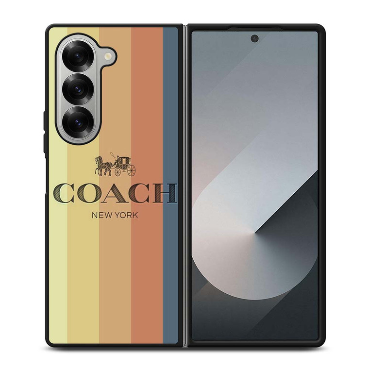 COACH NEW YORK LOGO STRIPES Samsung Galaxy Z Fold 6 Case Cover