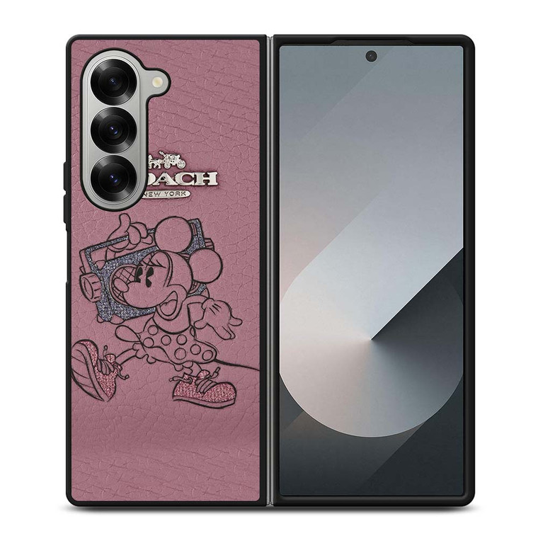 COACH NEW YORK PINK MICKEY MOUSE Samsung Galaxy Z Fold 6 Case Cover