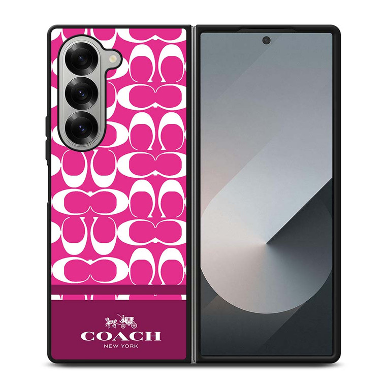 COACH PINK NEW YORK Samsung Galaxy Z Fold 6 Case Cover