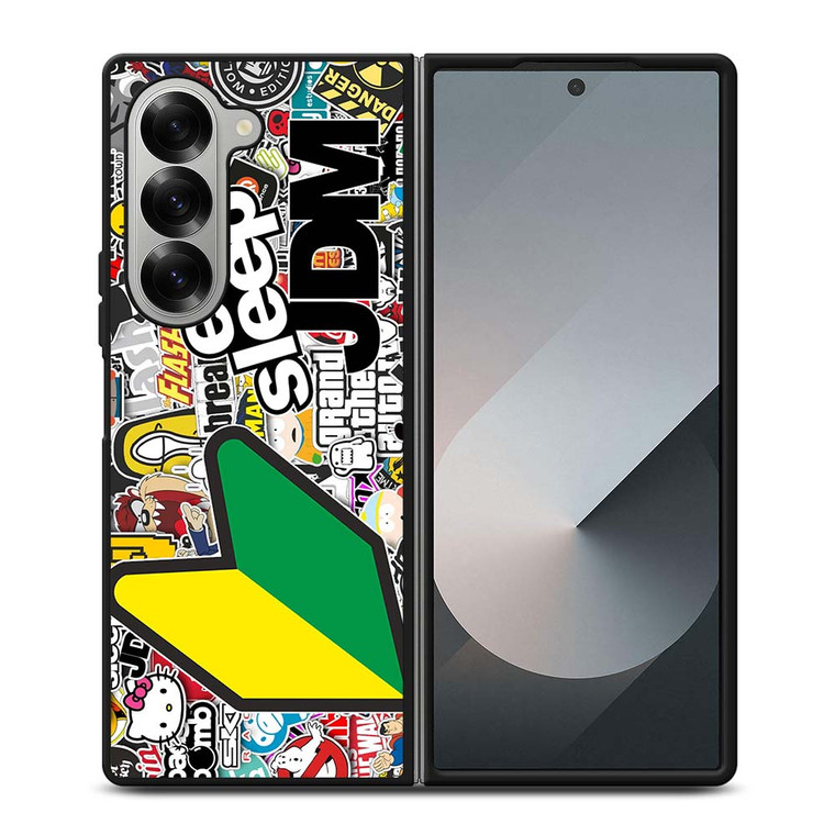 EAT SLEEP JDM STICKER BOMB Samsung Galaxy Z Fold 6 Case Cover
