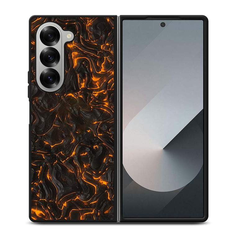 FIRE AND LAVA TEXTURES Samsung Galaxy Z Fold 6 Case Cover