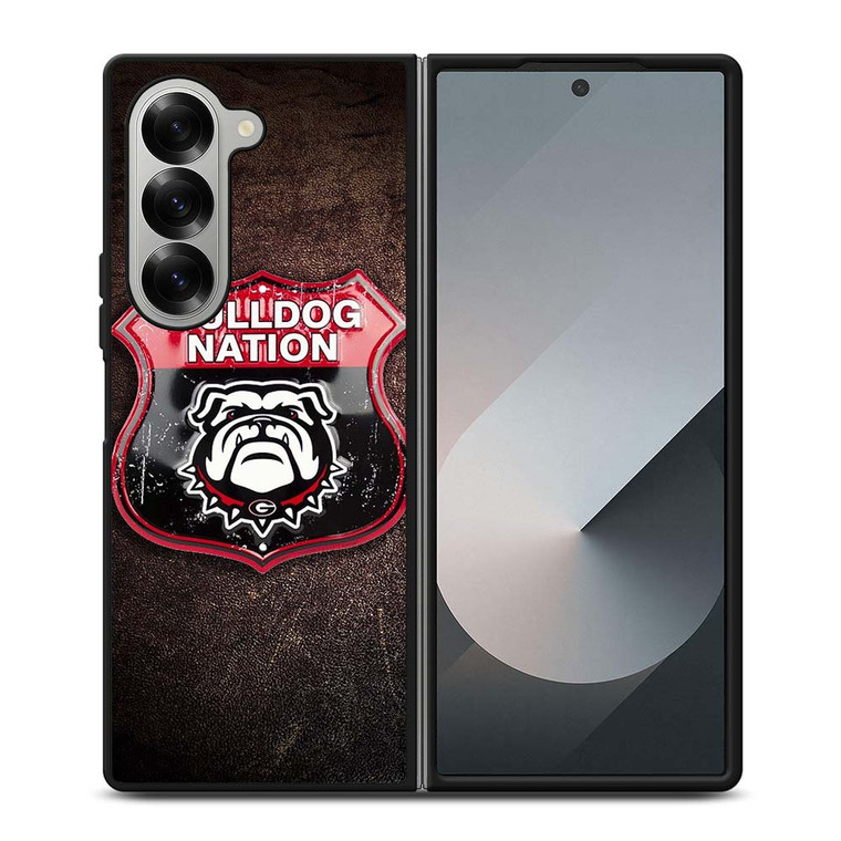 GEORGIA BULLDOGS RUSTY BADGE Samsung Galaxy Z Fold 6 Case Cover