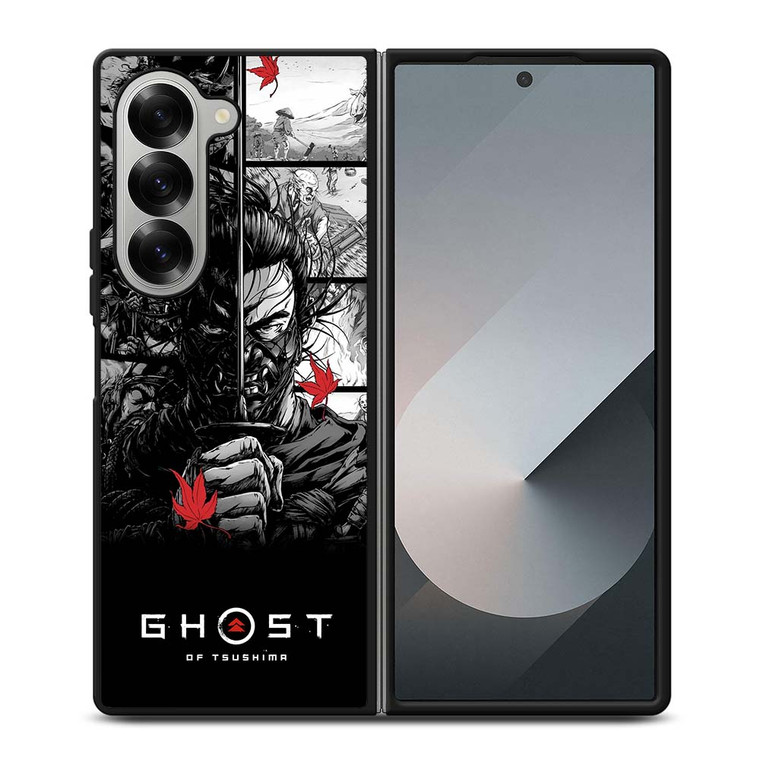 GHOST OF TSUSHIMA LOGO BLACK WHITE Samsung Galaxy Z Fold 6 Case Cover
