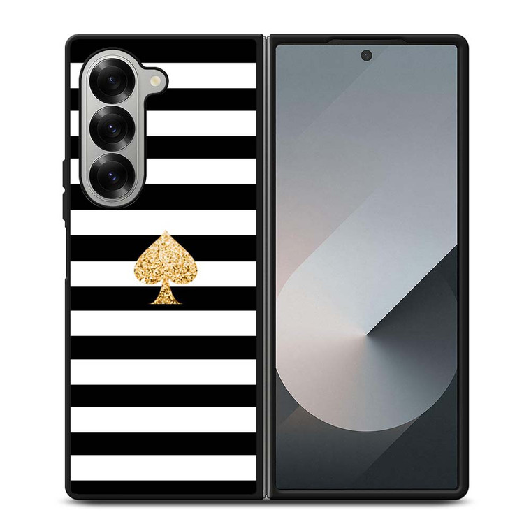 KATE SPADE GOLD AND STRIPES Samsung Galaxy Z Fold 6 Case Cover