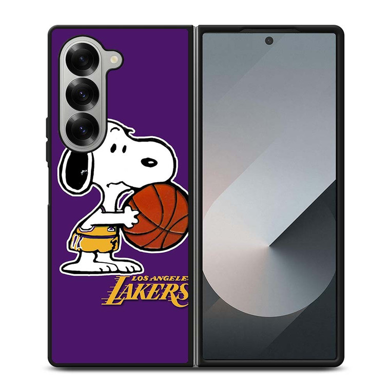 LA LAKERS BASKETBALL SNOOPY Samsung Galaxy Z Fold 6 Case Cover