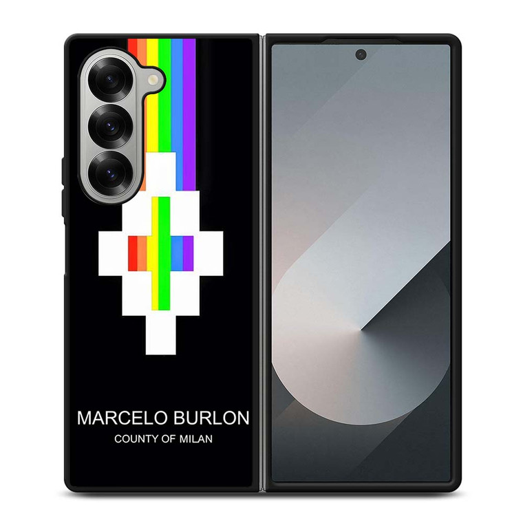 MARCELO BURLON MILAN RAINBOW LOGO Samsung Galaxy Z Fold 6 Case Cover